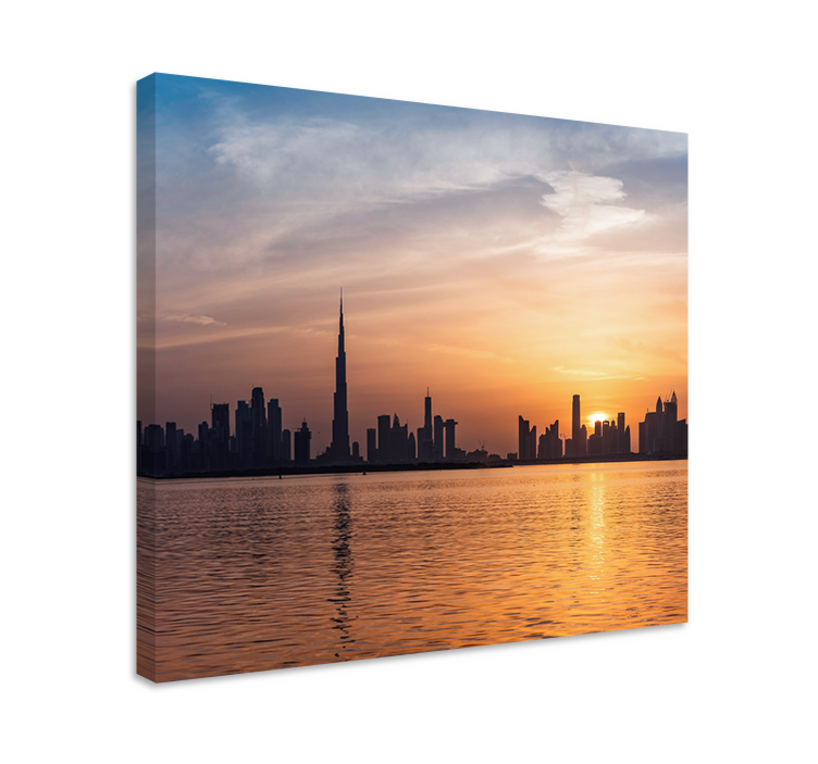 Quadro de cidade pôr do sol no skyline de dubai - TenStickers