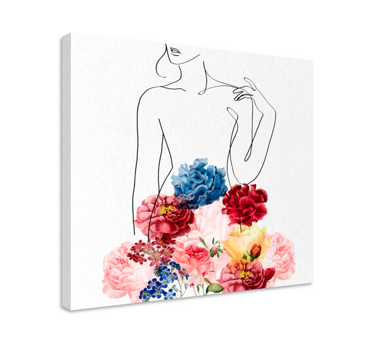 Quadro de flores desenho de silhueta floral - TenStickers