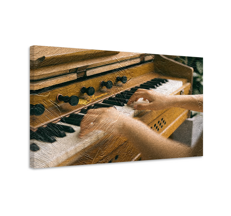 Quadro de música mãos nas teclas - TenStickers