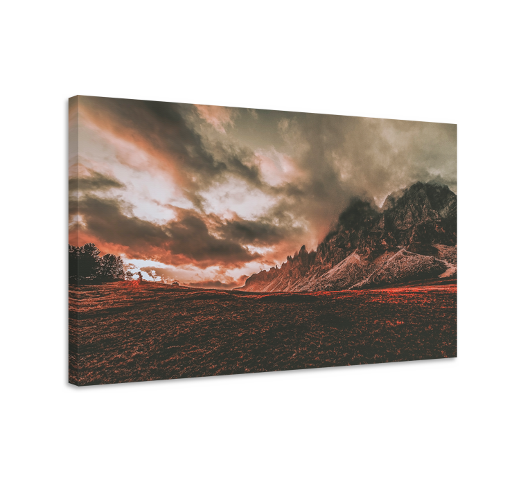 Quadro de paisagem pôr do sol dramático nas montanhas - TenStickers