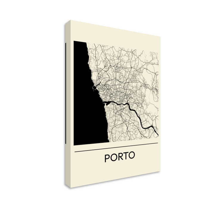 Quartos de cidades Mapa do porto - TenStickers