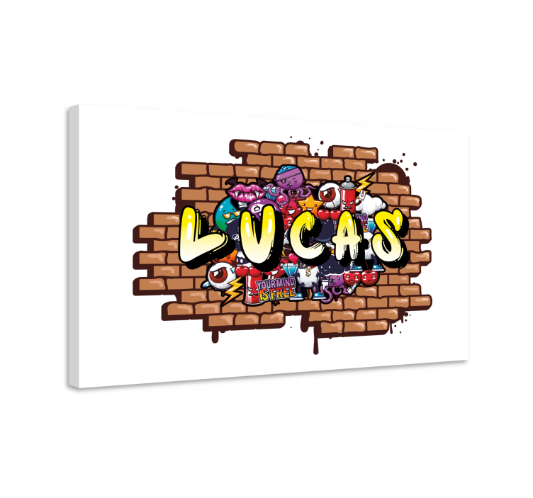 Quadros quarto infantil custom graffiti nome - TenStickers