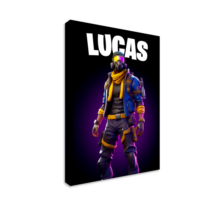 Quadro videogame guerreiro com óculos de sol - TenStickers