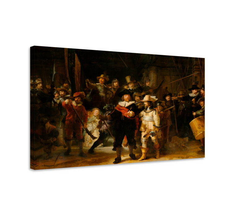 Quadro de arte a Noite de Rembrandt é uma pintura a óleo de Rembr - TenStickers