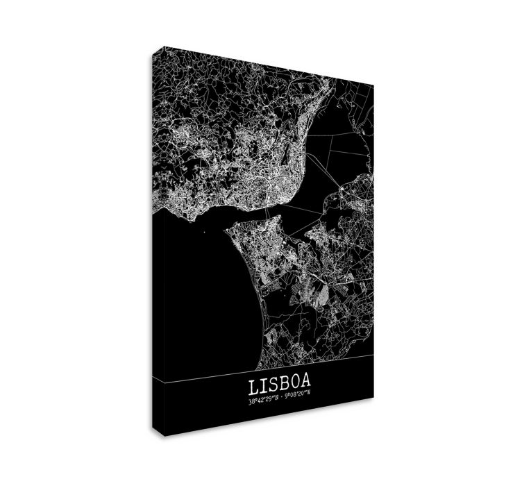 Quadro de cidade mapa aéreo de Lisboa - TenStickers