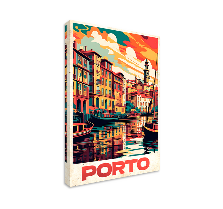 Quadro de cidade cartaz vintage do Porto - TenStickers