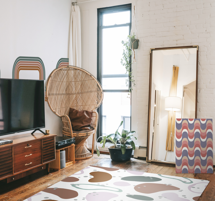 Quadro de figuras geométricas design de padrão ondulado - TenStickers