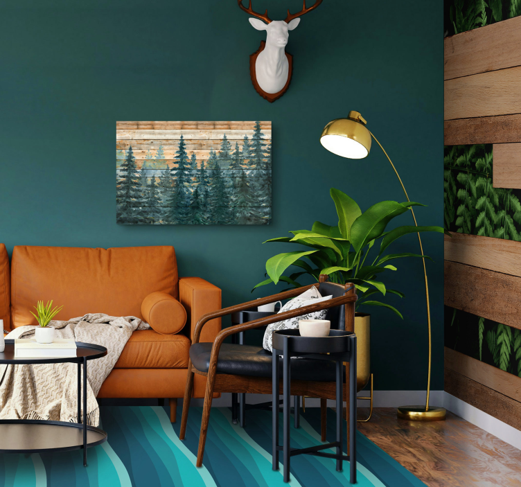 Quadro decorativo para sala majestosa floresta de pinheiros - TenStickers