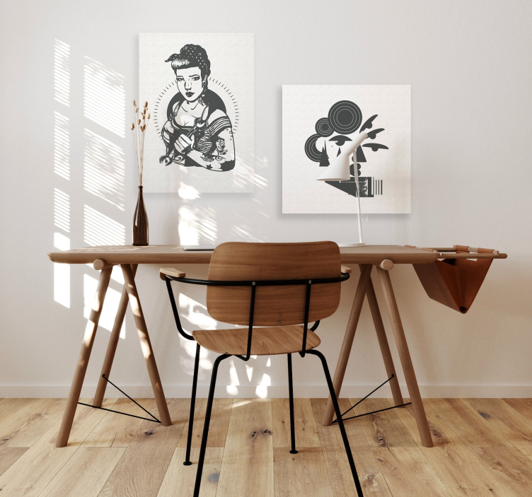Quadros decorativos personagens retrato de mulher forte - TenStickers