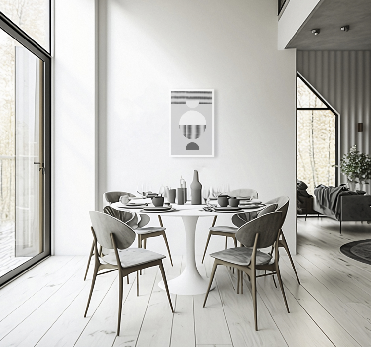 Quadro sala de jantar círculo estilo nórdico - TenStickers