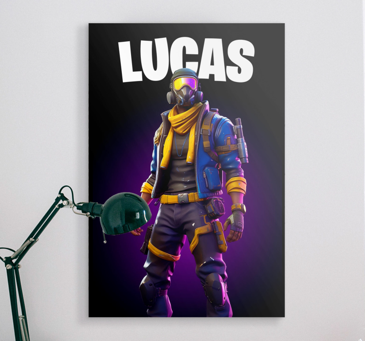 Quadro videogame guerreiro com óculos de sol - TenStickers