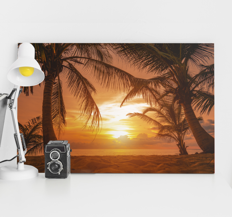 Quadro para cabeceira Pôr do sol na praia - TenStickers