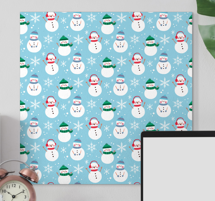 Quadro 3d padrão de boneco de neve - TenStickers