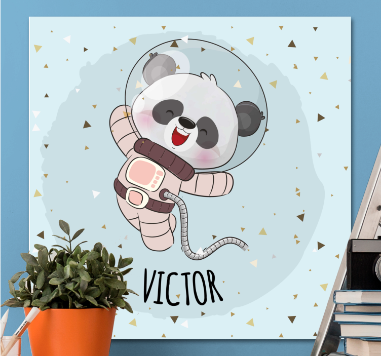 Quadro 3d panda espacial alegre - TenStickers
