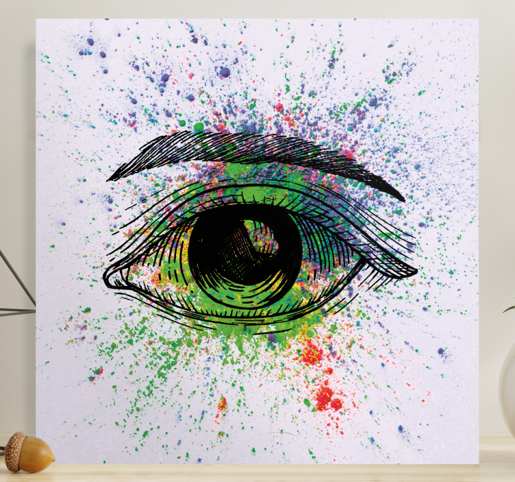 Quadro Decorativo abstrato respingos de olhos vibrantes - TenStickers