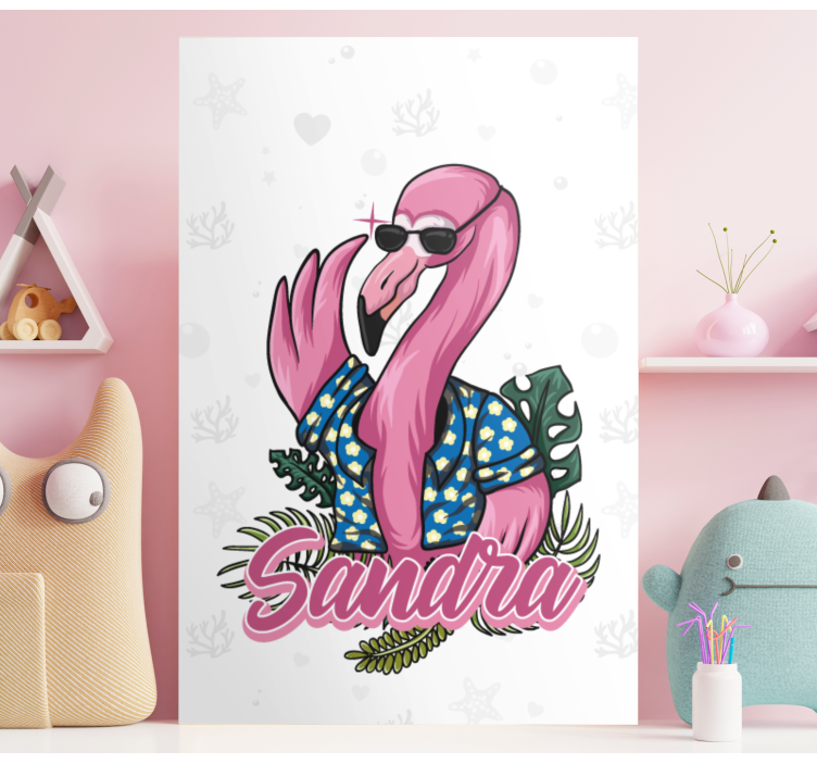Quadro animais com estilo de flamingo descolado - TenStickers