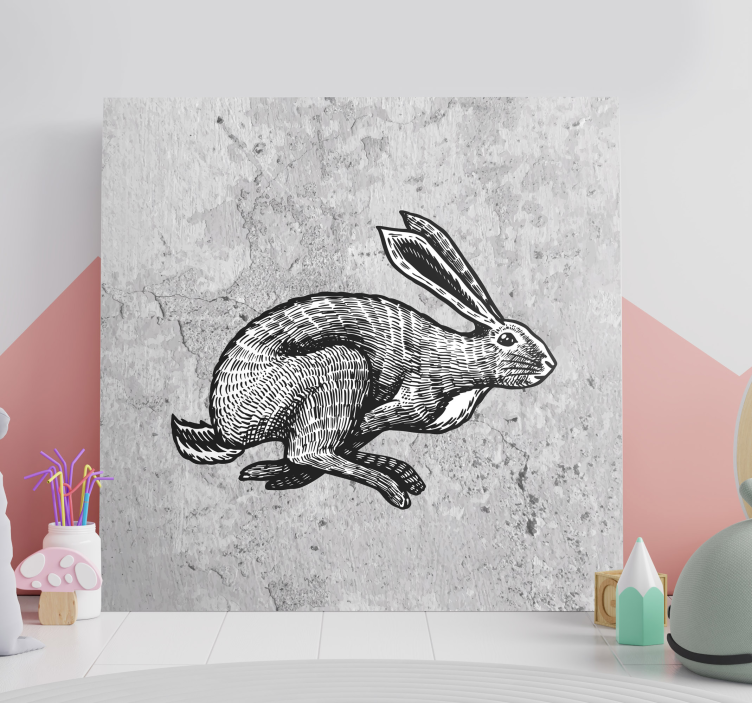 Quadro animais design de coelho correndo - TenStickers