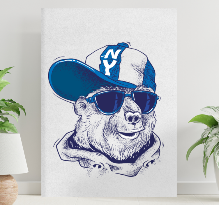 Quadro animais estilo urso legal - TenStickers