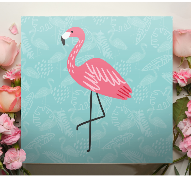 Quadro animais flamingo em pé com graça - TenStickers
