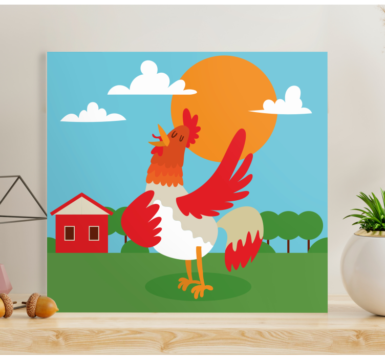 Quadro animais galo celebrando o amanhecer - TenStickers