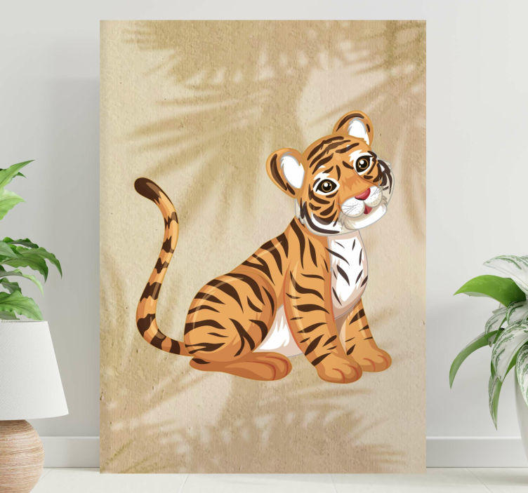 Quadro animais ilustração de tigre fofo - TenStickers