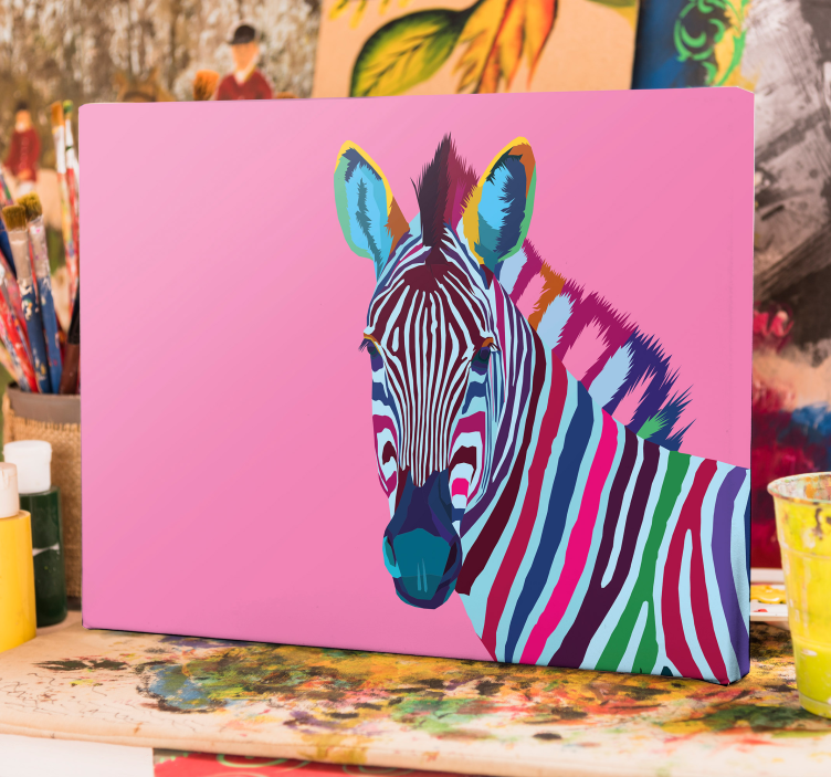 Quadro animais imagem vibrante de zebra - TenStickers