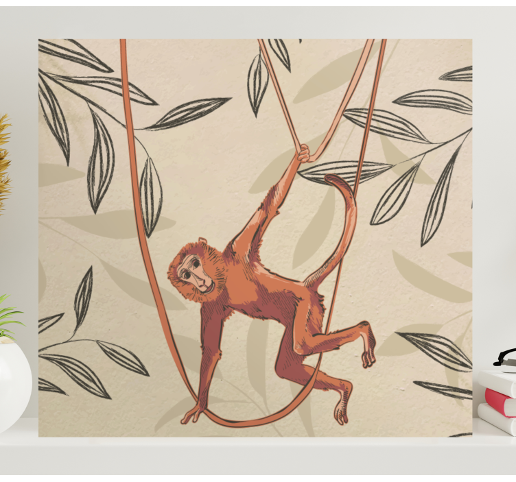 Quadro animais macaco balançando - TenStickers