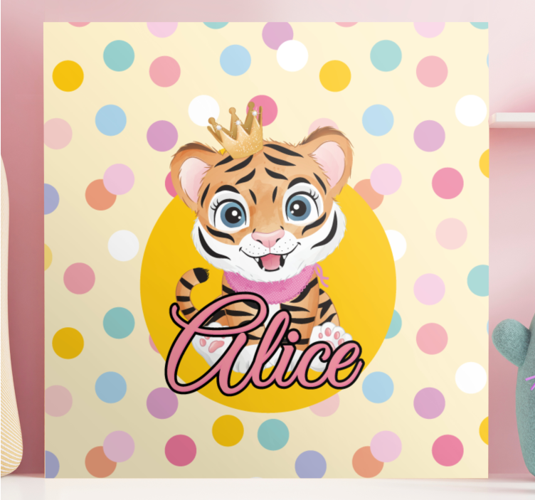 Quadro animais personagem tigre fofo - TenStickers