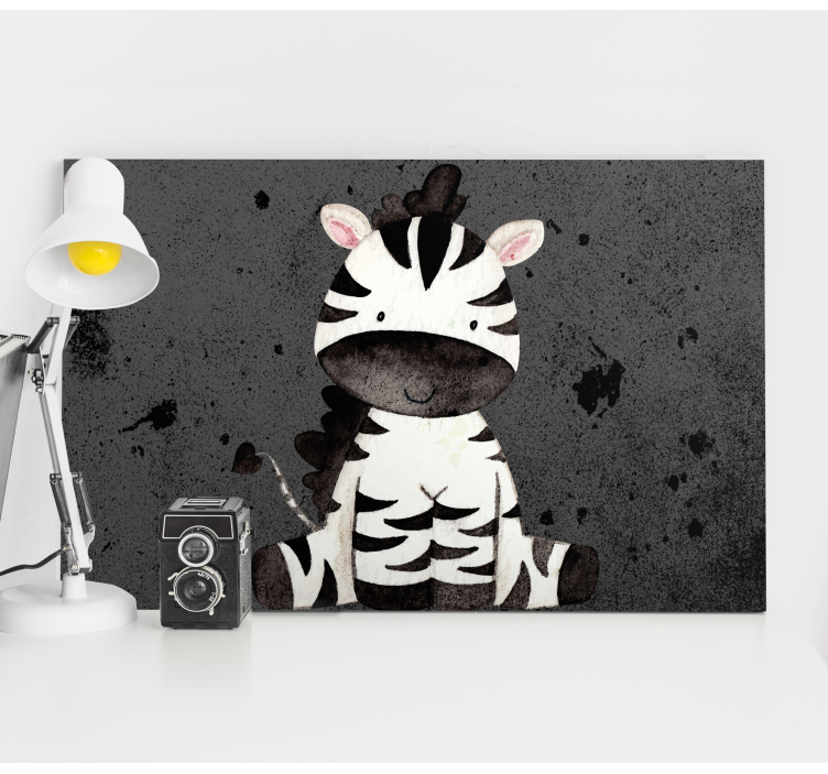 Quadro animais personagem zebra fofo - TenStickers