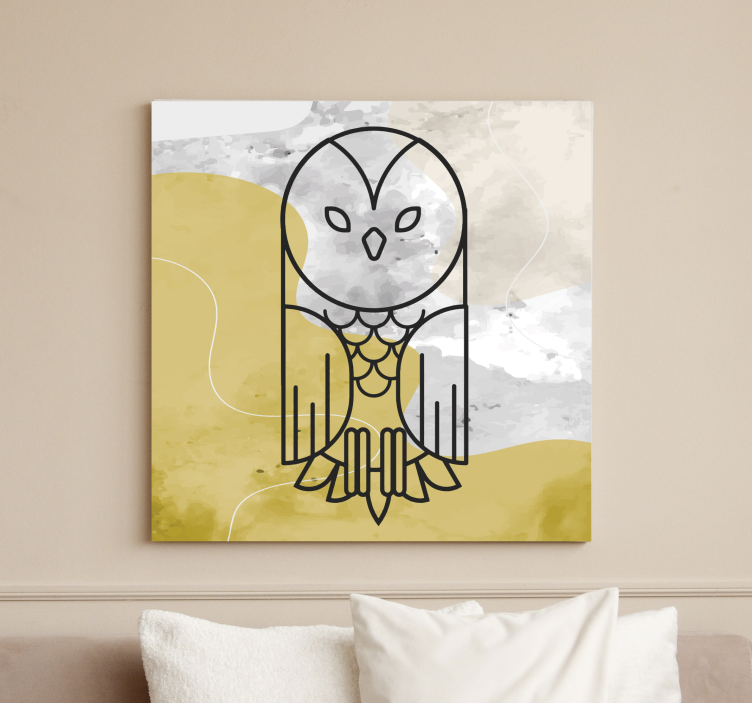 Quadro animais silhueta de coruja minimalista - TenStickers