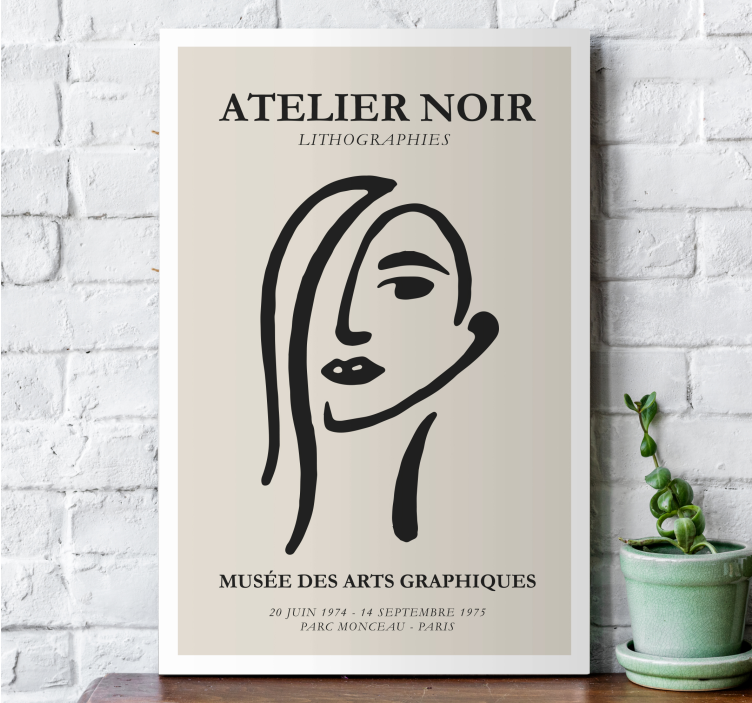 Quadro Atelier Noir Silhueta da Cara de Mulher - TenStickers