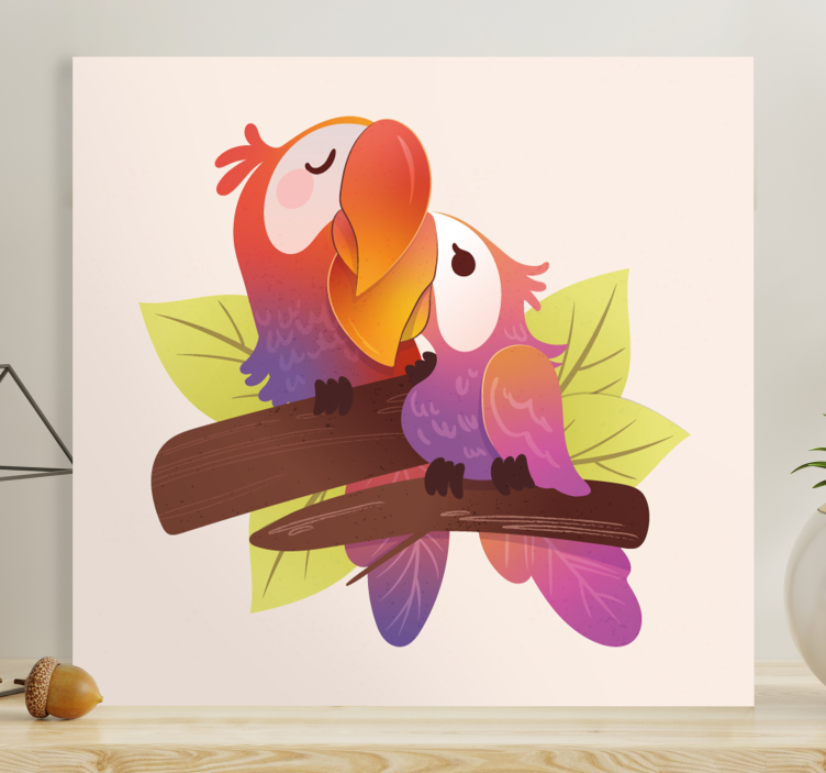 Quadro com gatos aconchego de papagaios - TenStickers