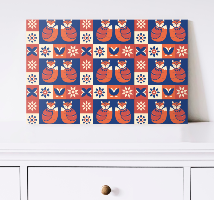 Quadro com gatos padrão amigável de felinos - TenStickers