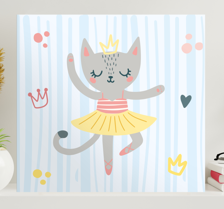 Quadro com gatos princesa gato dançarina - TenStickers