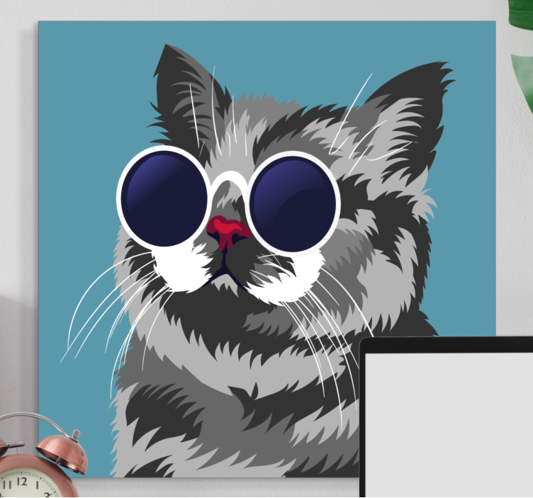 Quadro com gatos retrato elegante de gato - TenStickers