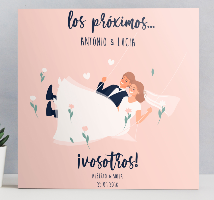 Quadro com letras anúncio de casamento romântico - TenStickers