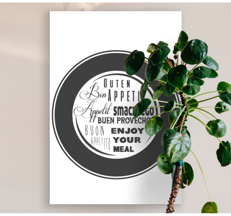 Quadro com letras aprecie sua refeição - TenStickers