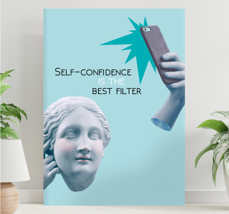 Quadro com letras citação de autoestima - TenStickers