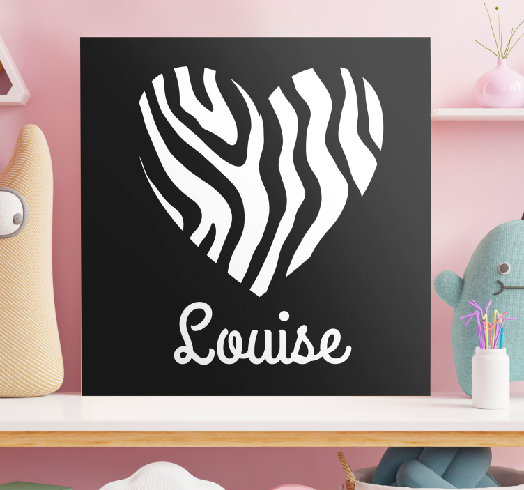 Quadro com letras coração com nome - TenStickers