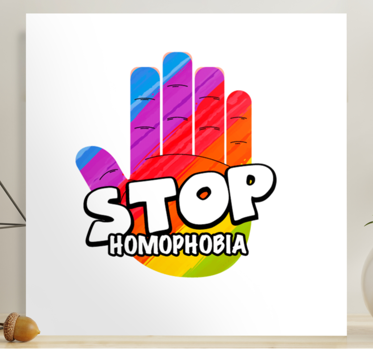 Quadro com letras diga não à homofobia - TenStickers