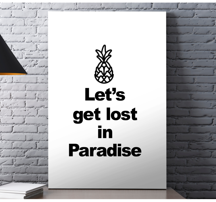 Quadro com letras frase da aventura do abacaxi - TenStickers