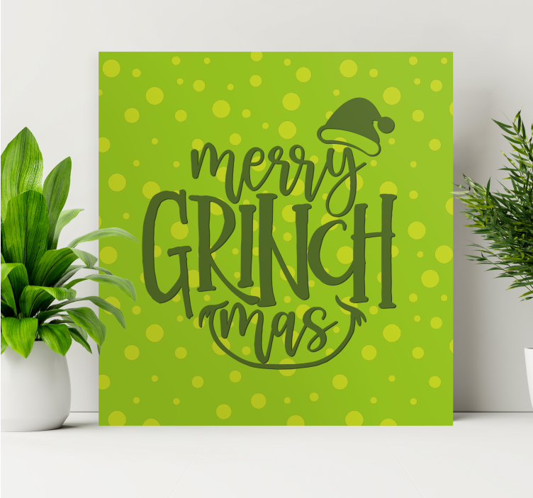 Quadro com letras mensagem de feliz grinchmas - TenStickers
