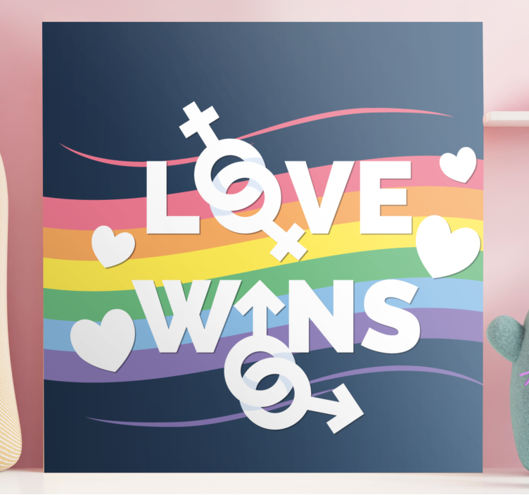 Quadro com letras mensagem do amor vence - TenStickers