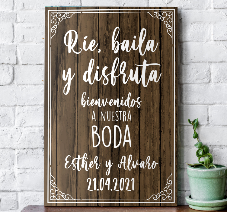 Quadro com letras para recepção de casamento - TenStickers