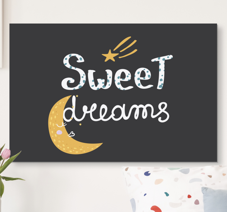 Quadro com letras sonhos doces na lua - TenStickers