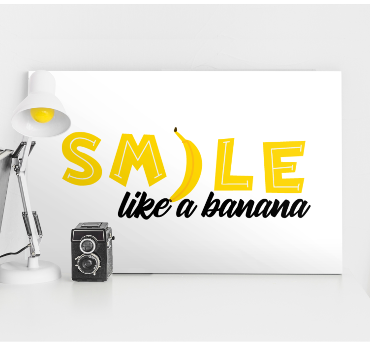 Quadro com letras sorria como uma banana - TenStickers
