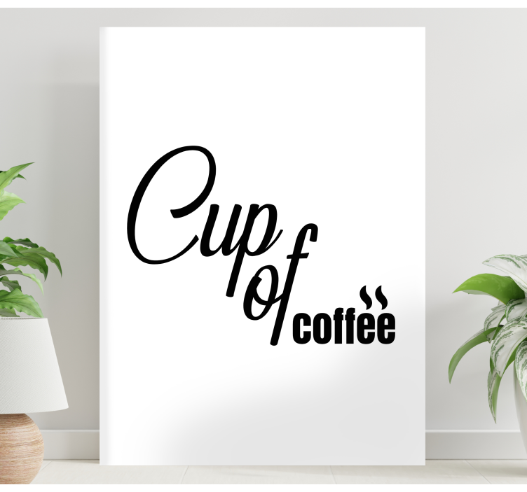 Quadro com letras xícara de café - TenStickers