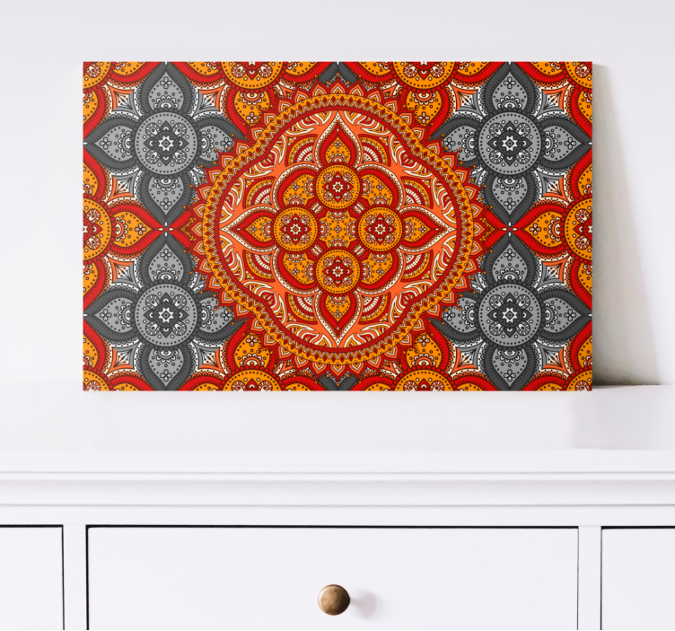 Quadro com mandala padrão floral intricado - TenStickers