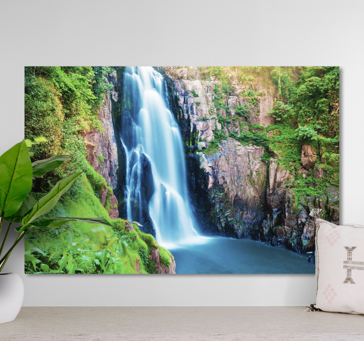 Quadro de paisage cena de cachoeira exuberante - TenStickers