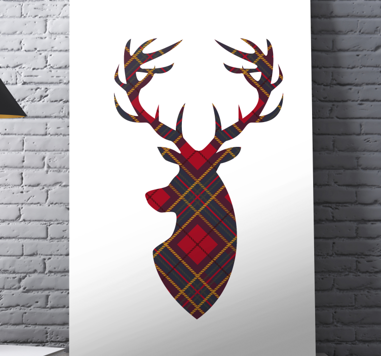 Quadro com veados cabeça de veado estampada - TenStickers